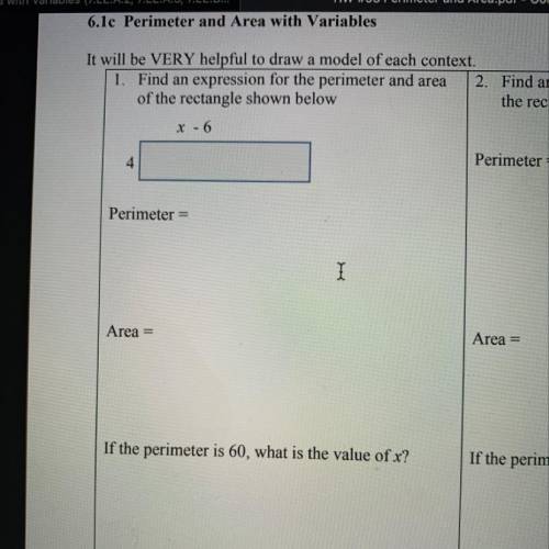If the perimeter is 60, what is the value of x?