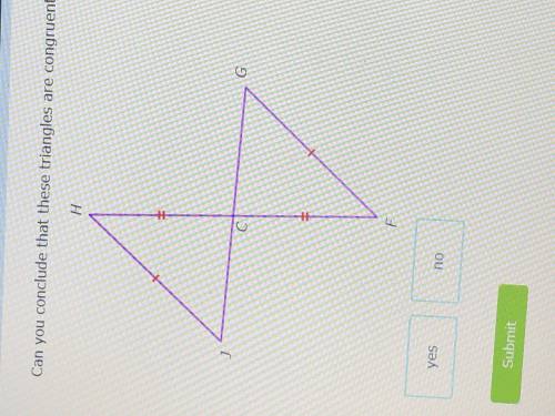 Can you conclude that these triangles are congruent? Yes or No