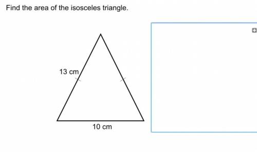 Find the area of the isosceles triangle