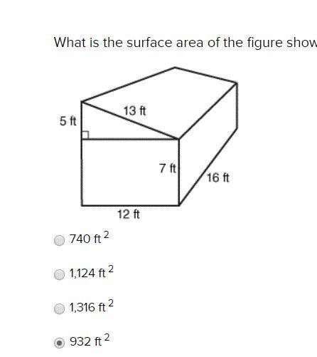 What is the surface area of the figure shown?