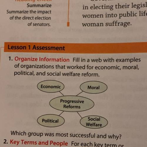 Examples of organizations that worked for economic, moral, political, and social welfare reform
