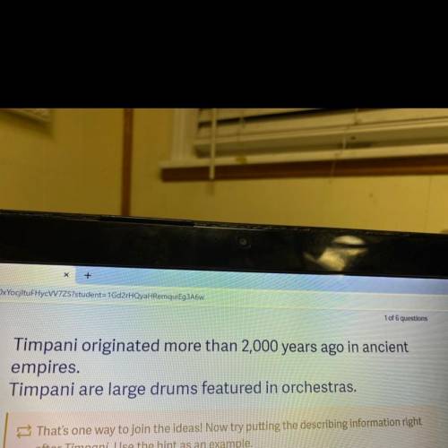 I need to combine the sentences with the describing information after the word timpain