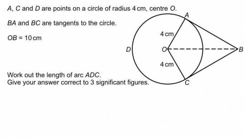 A c d are all points on a circle radius 4cm centre o ba and bc are tangents to the circle ob=10cm wo