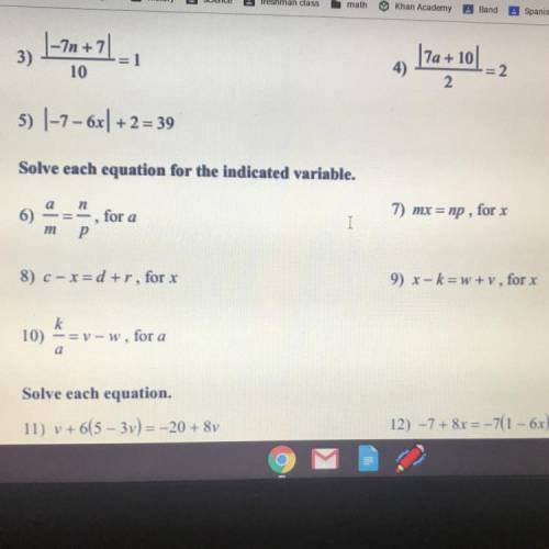 I just need 6, 7, 8, 9, and 10. Please help me if you know how to do this..