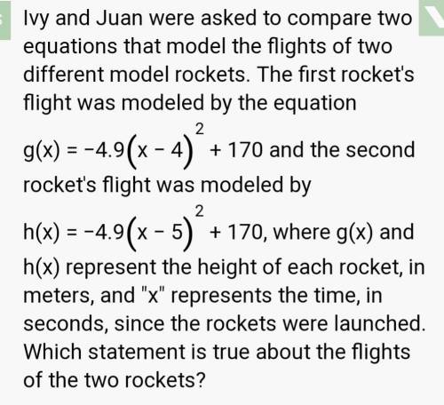 Which statement is true about the flight of 2 rockets?