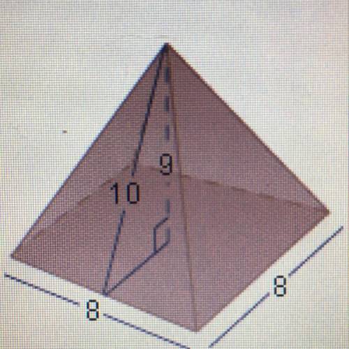 Find the volume of the pyramid below.  A. 192 units^3 B. 576 units^3 C. 192 units D. 72 units^3  Plz