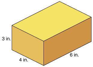What is the volume of the rectangular prism below? 24 in 3 48 in 3 72 in 3 108 in 3
