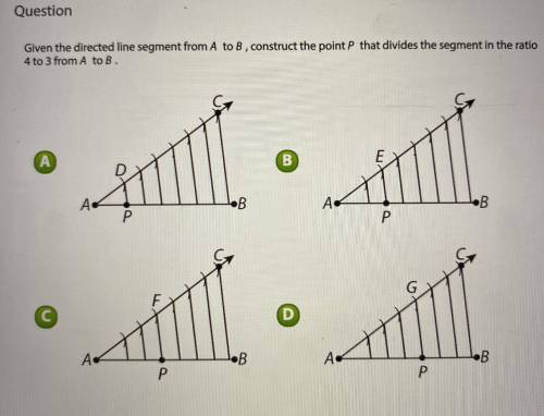 Given the directed line segment from A to B, construct the point P that divides the segment in the r