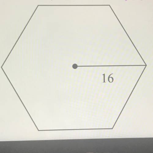 How do i find the area of this regular hexagon? picture is included