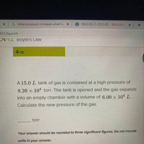 What is the new pressure of gas?