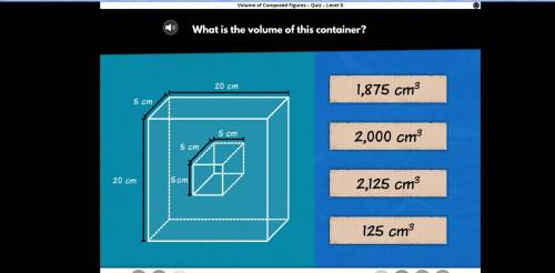 HELP what is the volume of container