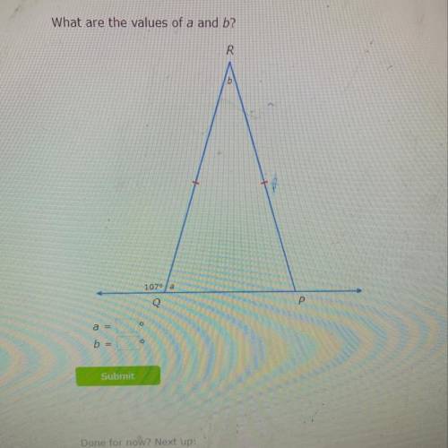 What are the values of a and b