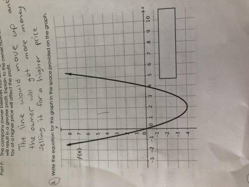 Write the equation for this graph in the space provided on the graph