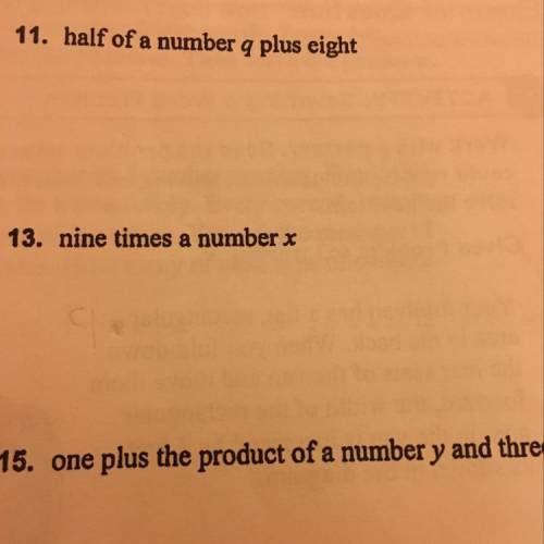 Can someone help me with these questions  You have to write then in a expression