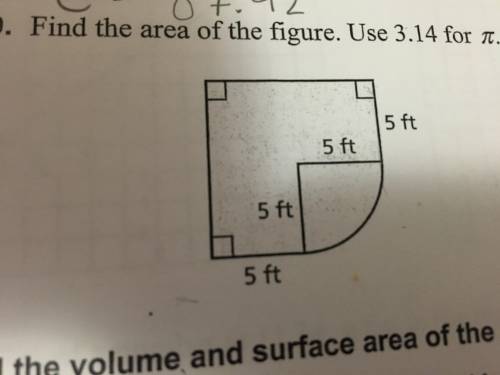 Please help me find the area of the figure.