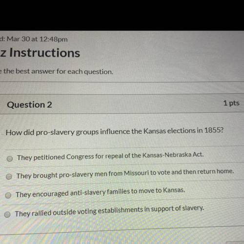 How did pro-slavery groups influence the Kansas elections in 1855?