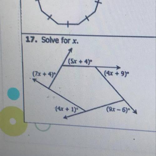Solve for x. Show your work.