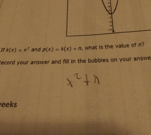 IT R(x) =and p(x)=k(x) + n, what is the value of n?Record your answer and fill in the bubbles on you