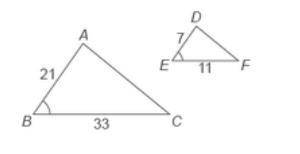 Which theorem or postulate proves that ΔABC is similar to ΔDEF? a. SSS Similarity Theorem b. SAS Sim