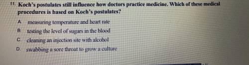 Which of these medical procedures is based on Koch’s postulates?