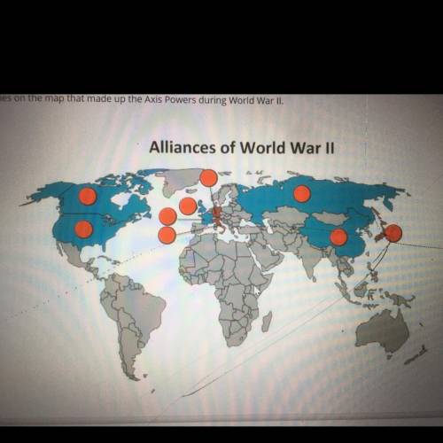 Identify the countries on the map that made up the Axis Powers during World War II.