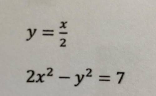 Solve the following system algebraically