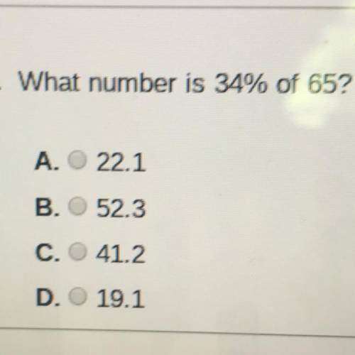 What number is 34% of 65?