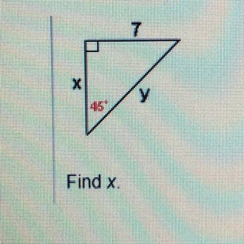 Find x. 7  7 square root of 2  square root of 14