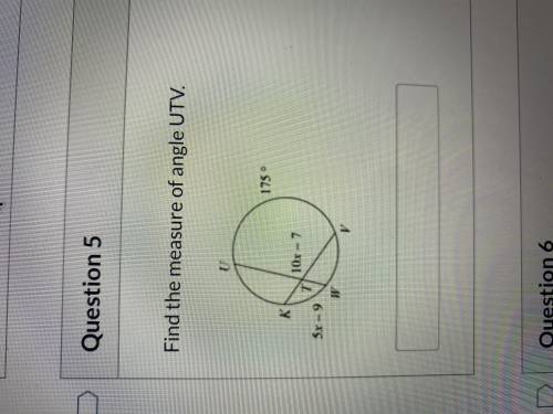 HELP!! Find the measure of angle UTV ( PICTURE INCLUDED)