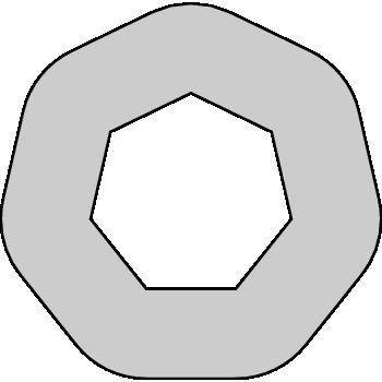 1.) Peter has built a gazebo, whose shape is a regular heptagon, with a side length of 1 unit. He ha