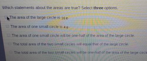 Danessa needs to compare the area of one large circle with a diameter of 8 to the total area of 2 sm