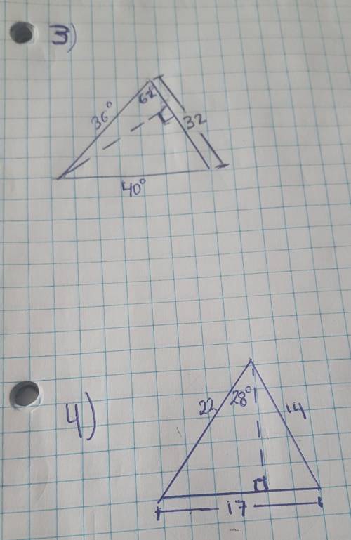 Como se calcula el area de estos triángulos?
