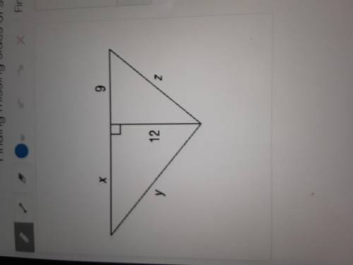 Geometric mean. Find x, y, and z. Show work please.