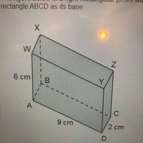 What is the area of the base of the rectangular prism