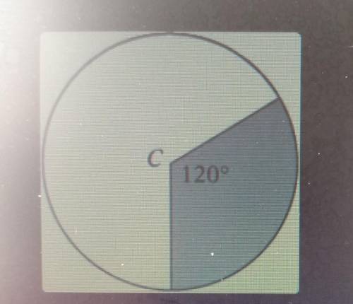 If the radius is 12in, find the area of the shaded sector of the circle