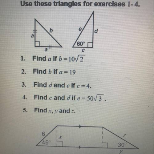 Can anyone help me with this?? |SPECIAL RIGHT TRIANGLES|