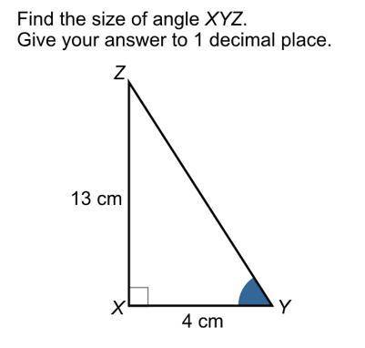 Find the size of the angle XYZ