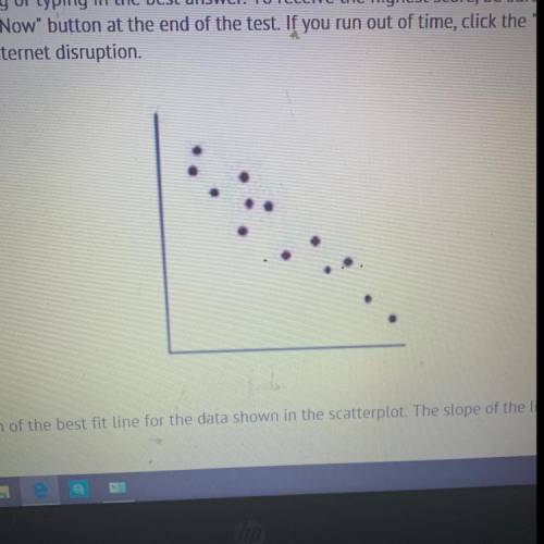 Susan found the equation of the best fit line for the data shown in the scatterplot. The slope of th