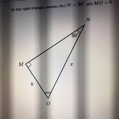 In the right triangle shown m