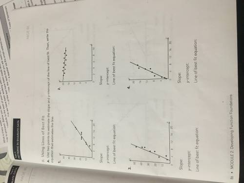 I need help.. how do u know what the slope, y-intercept and line of best fit equation is