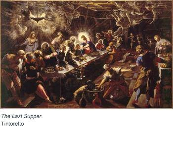 Which statement best describes how Tintoretto’s The Last Supper reflects Mannerist conventions? The