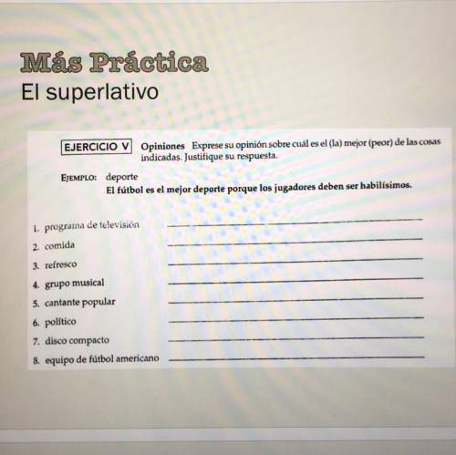 Please help me fill in these sentences In spanish