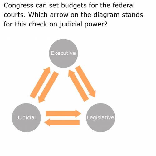 Congress can set budgets for the federal courts. which arrow on the diagram stands for this check on