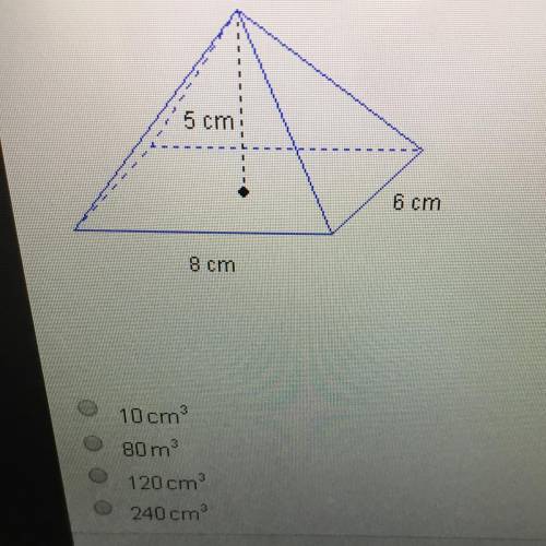 Help quick marking brainliest  What is the volume of the pyramid?  (check pic)