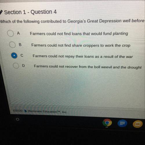 Which of the following contributed to Georgia's Great Depression well before the rest of the country