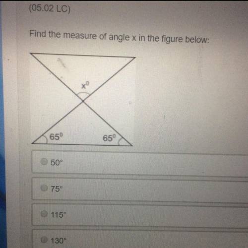 Find the measure of angle X in the figure below