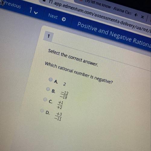 Which rational number is negative