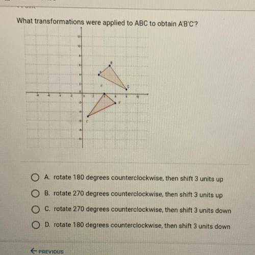 What transformations were applied to ABC to obtain A’B’C’ ?