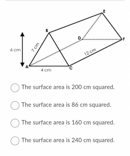 What is the surface area of the right triangle below?