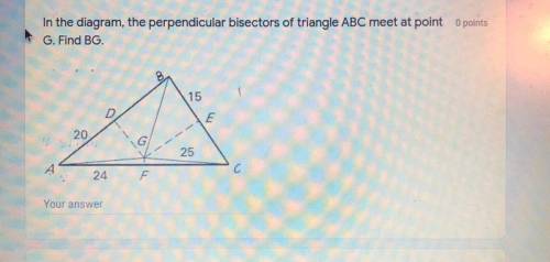 In the diagram bisectors of triangle ABC meet at point G. Find BG.